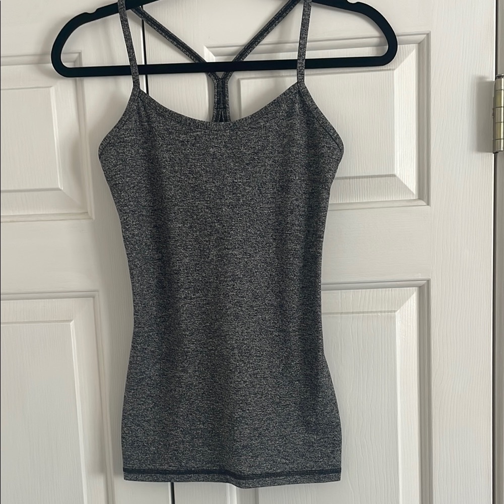 Lululemon Athletica Gray Fitted Power Y Camisole Tank Top